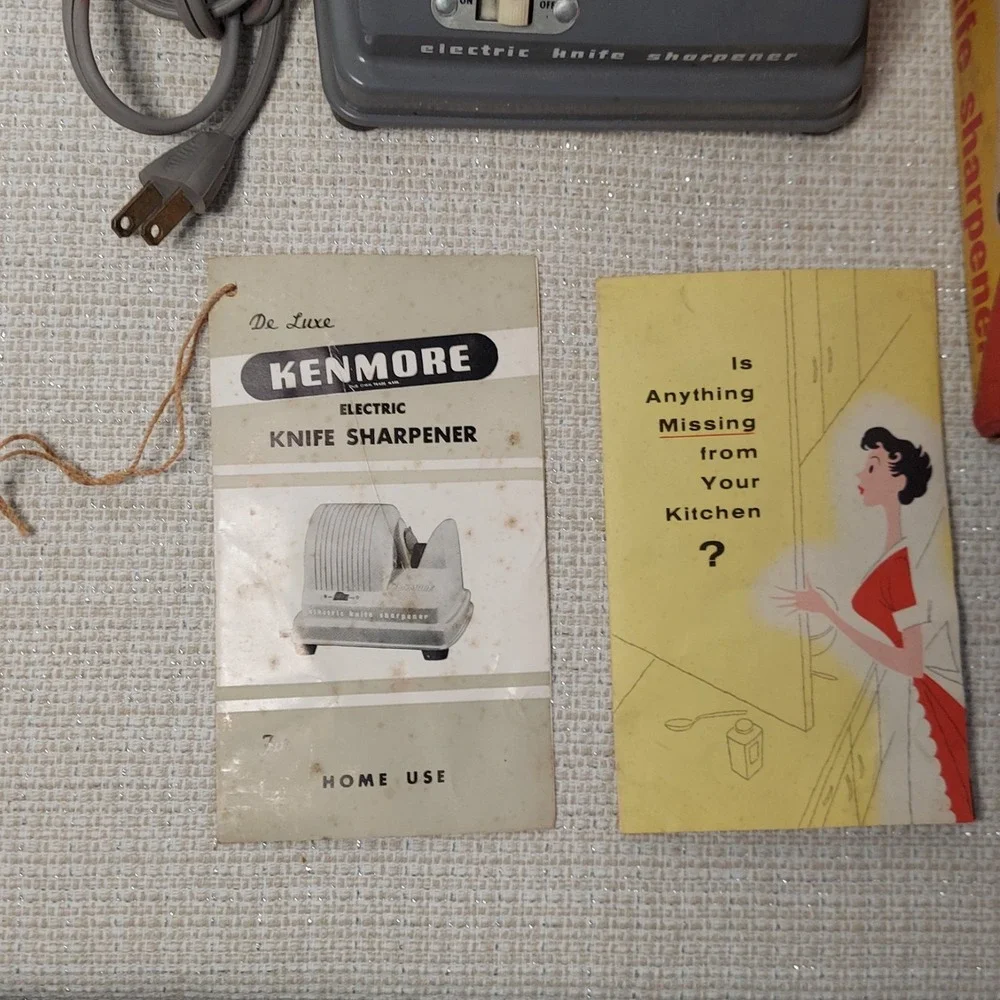 Vtg Kenmore Electric Knife Sharpener Model 8353 w/original Box, Pamplet, Booklet